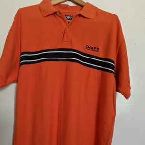 Chaps Ralph Lauren Mens Orange Short Sleeve Polo Shirt- Large